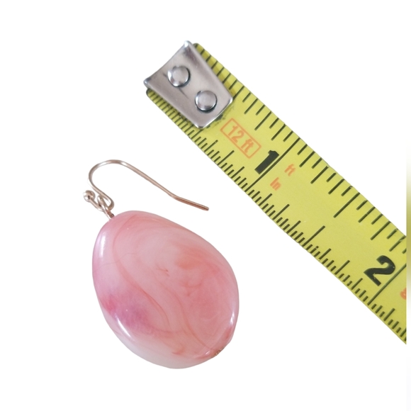 Vintage Coral Swirl Lucite Pierced Earrings - Picture 4 of 5